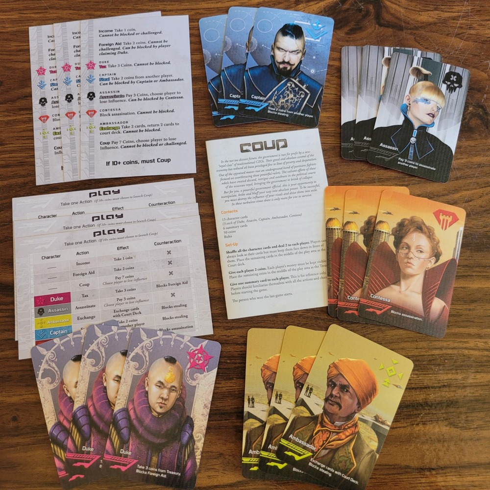 Coup Board Game Bluffing Deduction Strategy Cards Indie Boards Replacement Parts